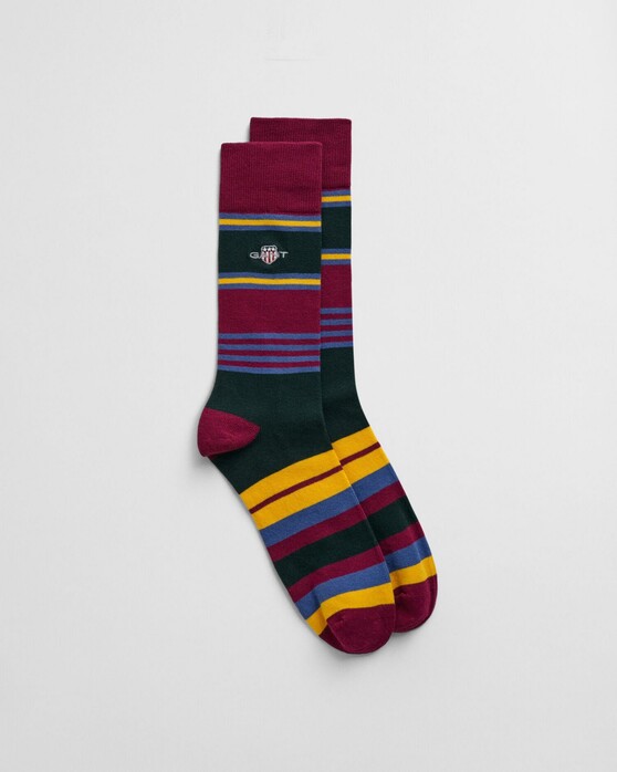 Gant Shield Rugger Stripe Socks Rich Wine