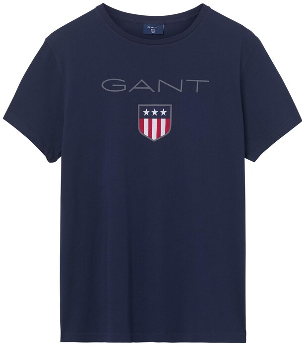Gant Shield T-Shirt Avond Blauw
