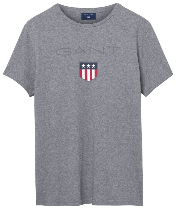 Gant Shield T-Shirt Grijs Melange
