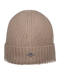 Gant Shield Wool Beanie Muts Zand