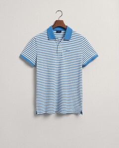 Gant Short Sleeve Piqué Striped Polo Day Blue