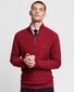 Gant Signature Weave Half Zip Pullover Mahogany Red