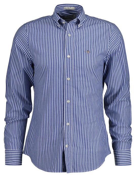 Gant Slim Classic Stripe Poplin Button-Down Overhemd College Blue