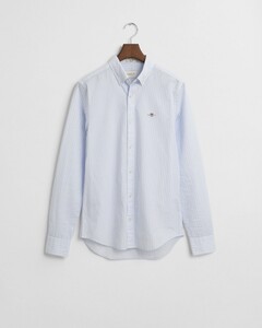 Gant Slim Classic Stripe Poplin Button-Down Overhemd Licht Blauw