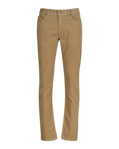 Gant Slim Corduroy Back Logo Patch Corduroy Trouser Dark Khaki