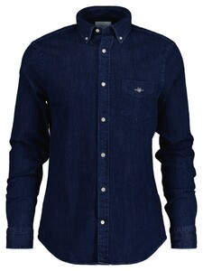 Gant Slim Denim Stretch Button-Down Overhemd Donker Indigo