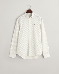 Gant Slim Micro Pattern Button Down Overhemd Eggshell