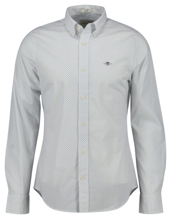 Gant Slim Micro Pattern Button-Down Overhemd Eggshell