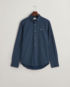 Gant Slim Micro Pattern Button Down Overhemd Marine