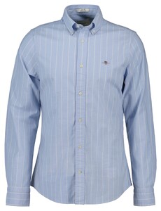 Gant Slim Oxford Stretch Stripe Button-Down Overhemd Lichtblauw-Wit