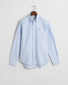 Gant Slim Oxford Stretch Stripe Overhemd Licht Blauw