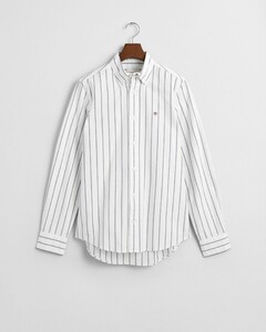 Gant Slim Oxford Stretch Stripe Overhemd Wit