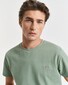 Gant Slim Piqué Crew Neck Uni Graphic Logo Shield Embroidery T-Shirt Kalamata Green