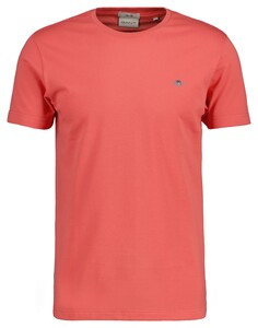 Gant Slim Piqué Crew Neck Uni Graphic Logo Shield Embroidery T-Shirt Sunset Pink