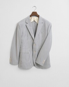 Gant Slim Seersucker Stripe Suit Jacket Colbert Rich Blue