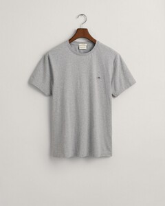 Gant Slim Small Logo Shield Crew Neck T-Shirt Grey Melange