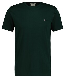 Gant Slim Small Logo Shield Crew Neck T-Shirt Tartan Green