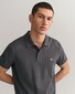 Gant Slim Subtle Shield Embroidery Piqué Uni Polo Antraciet Melange