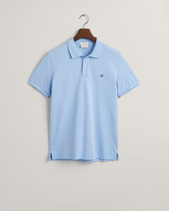 Gant Slim Subtle Shield Embroidery Piqué Uni Polo Capri Blue