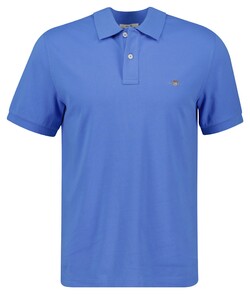 Gant Slim Subtle Shield Embroidery Piqué Uni Polo Perfect Blue