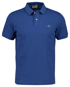 Gant Slim Subtle Shield Embroidery Piqué Uni Polo Vintage Blue