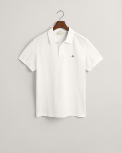Gant Slim Subtle Shield Embroidery Piqué Uni Poloshirt White