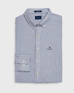 Gant Slim Tech Prep Piqué Stripe Overhemd Persian Blue