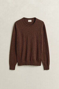 Gant Slub Cotton Linen Crew Neck Trui Hazelnut Melange