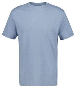 Gant Slub Texture Short Sleeve T-Shirt Dove Blue