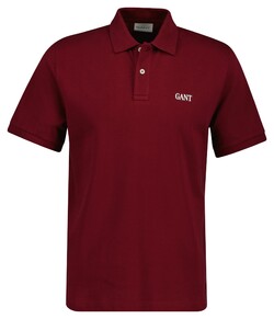Gant Small Brand Graphic Short Sleeve Polo Plumped Red