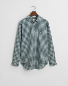 Gant Small Checked Poplin Button Down Overhemd Deep Forest Green