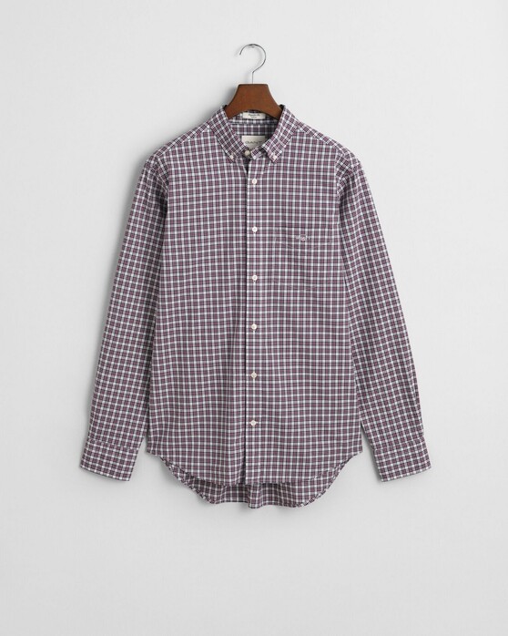 Gant Small Checked Poplin Button Down Shirt Plumped Red