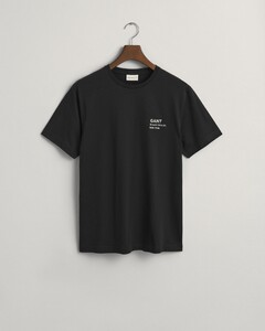 Gant Small Embroidered Logo Round Neck T-Shirt Black