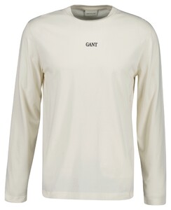 Gant Small Graphic Logo Long Sleeve T-Shirt Cream
