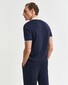 Gant Soft Cotton Modal Blend Contrast Collar Subtle Textured Knit Polo Avond Blauw