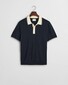 Gant Soft Cotton Modal Blend Contrast Collar Subtle Textured Knit Polo Avond Blauw