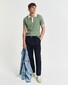 Gant Soft Cotton Modal Blend Contrast Collar Subtle Textured Knit Polo Kalamata Green