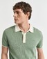 Gant Soft Cotton Modal Blend Contrast Collar Subtle Textured Knit Polo Kalamata Green
