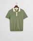 Gant Soft Cotton Modal Blend Contrast Collar Subtle Textured Knit Polo Kalamata Green