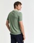 Gant Soft Cotton Modal Blend Contrast Collar Subtle Textured Knit Polo Kalamata Green
