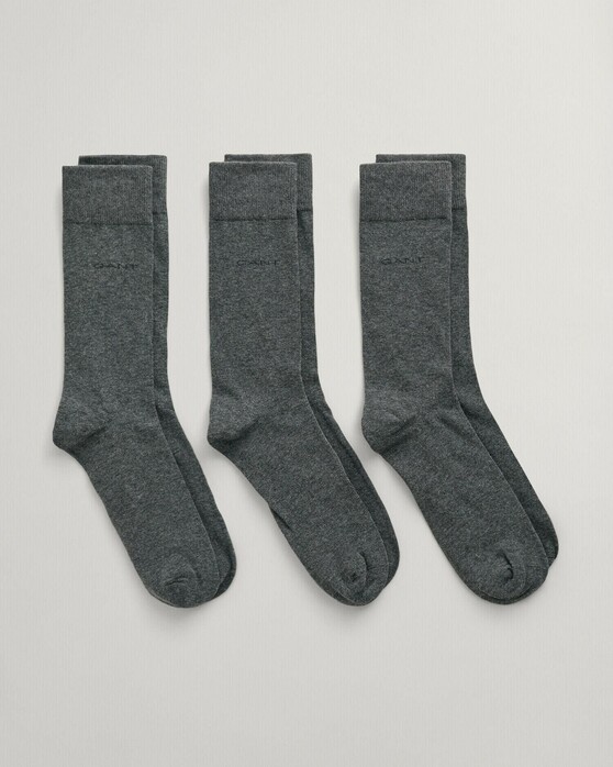 Gant Soft Cotton Socks 3Pack Anthracite Grey