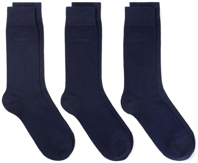 Gant Soft Cotton Socks 3Pack Navy