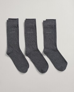 Gant Soft Cotton Socks 3Pack Sokken Antraciet