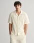 Gant Soft Terry Jacquard Short Sleeve Overhemd Cream