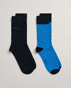 Gant Solid and Dot Socks 2Pack Sokken Day Blue