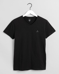 Gant Solid Color 2Pack Cotton V-Neck T-Shirt Zwart