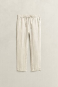 Gant Solid Color Linen Drawstring Pants Sand