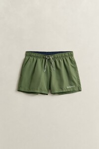 Gant Solid Color Quick Dry Logo Detail Swim Short Dry Herb Green