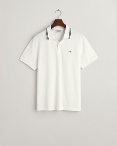 Gant Solid Color Tipping Contrast Polo Eggshell