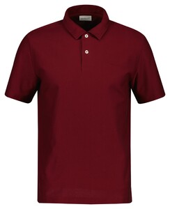Gant Solid Color Twill Texture Short Sleeve Polo Plumped Red